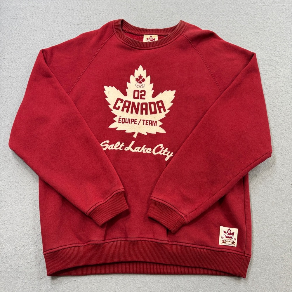 Vintage Roots Sweatshirt Men's XL Red Team Canada 2002 Salt Lake City Olympics